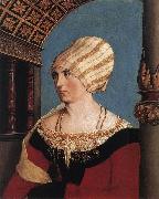 HOLBEIN, Hans the Younger Portrait of the Artist's Wife oil painting on canvas